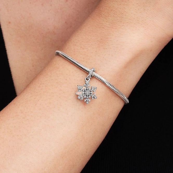 Opalescent Snowflake Double Dangle Charms