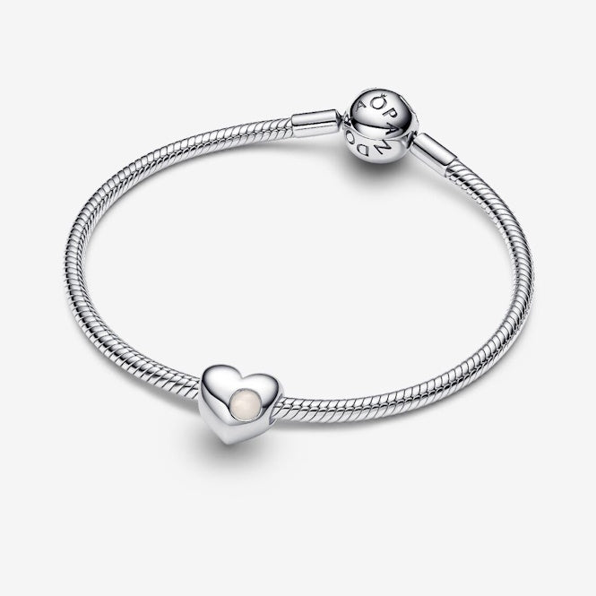 Engravable June Birthstone Heart Charms