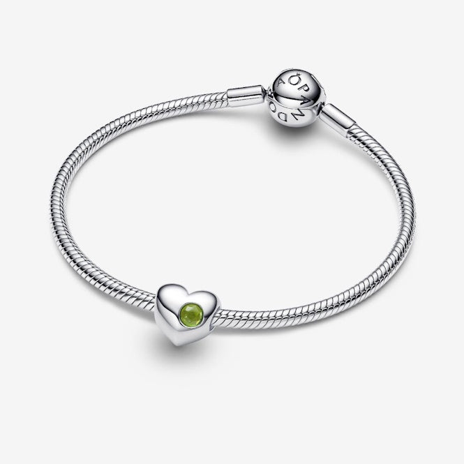 Engravable August Birthstone Heart Charms