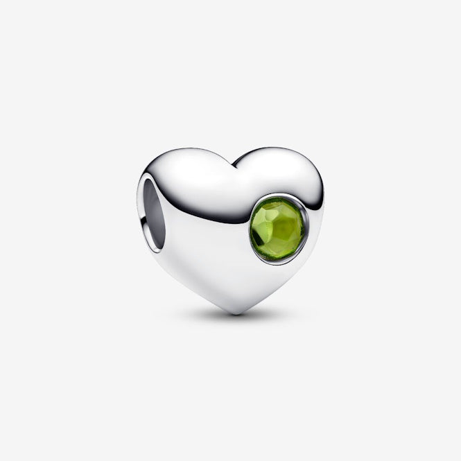 Engravable August Birthstone Heart Charms