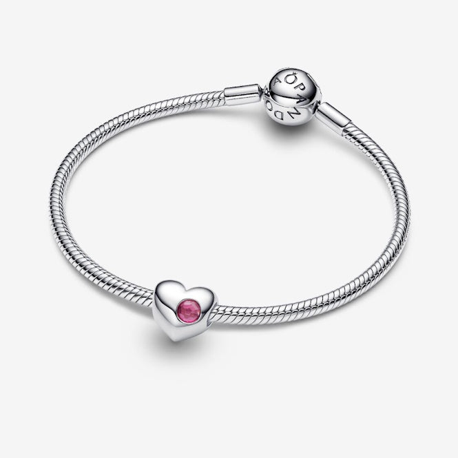 Engravable October Birthstone Heart Charms