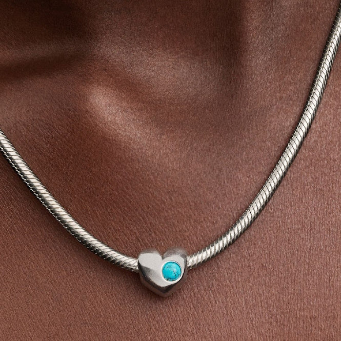 Engravable December Birthstone Heart Charms