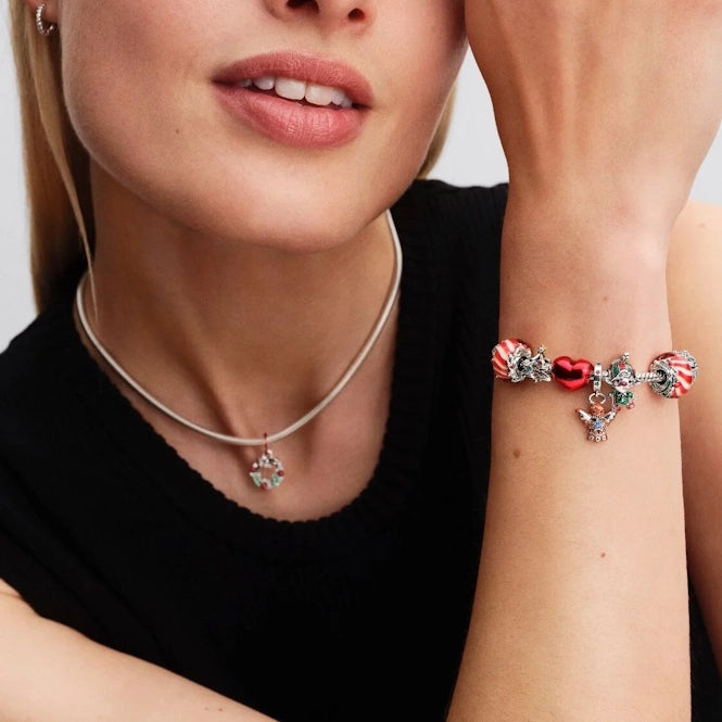 Holiday Wreath Double Dangle Charms