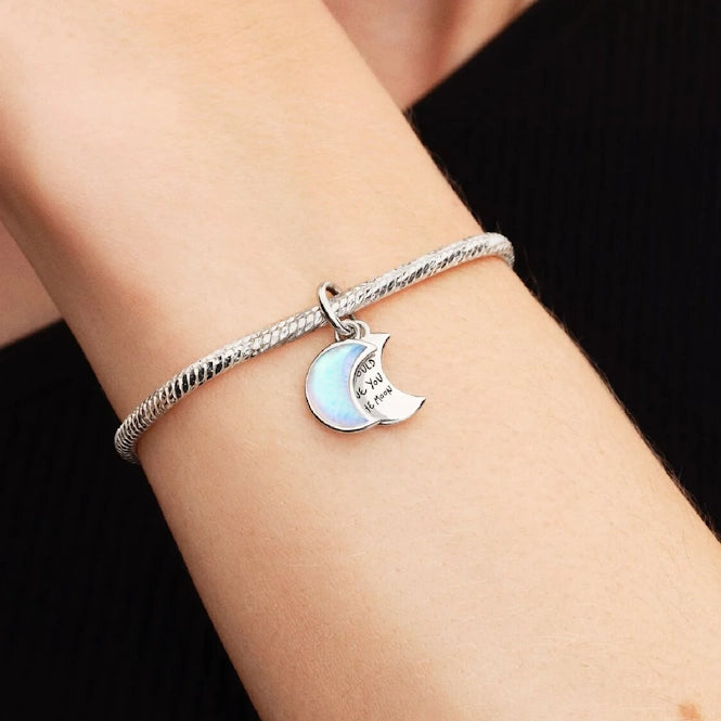 Crescent Moon Double Dangle Charm