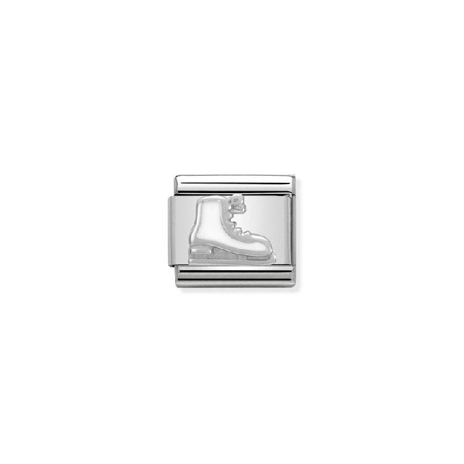 Classic Silver White Iceskate Christmas Charms