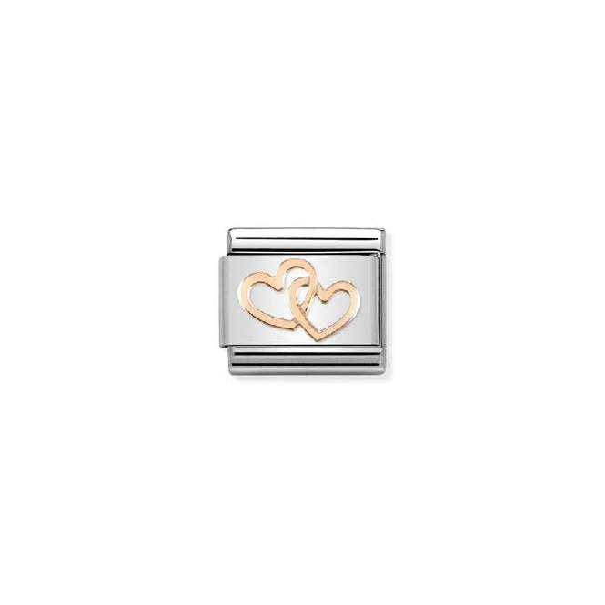 Classic Rose Gold Linked Hearts Love & Hearts Charms
