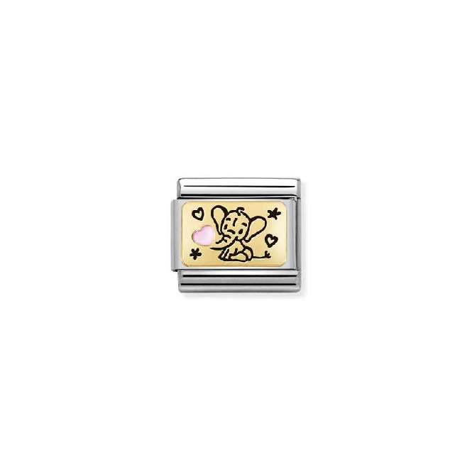 Classic Gold Pink Elephant Animals Charms