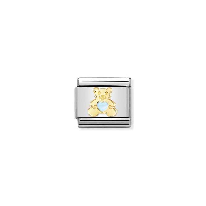 Classic Gold Light Blue Bear Animals Charms