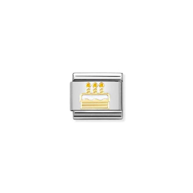 Classic Gold New White Birthday Cake Birthday & Birthstones Charms