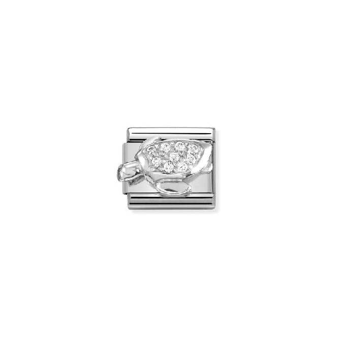 Classic Silver and CZ Sea Turtle Travel & Flag Charms