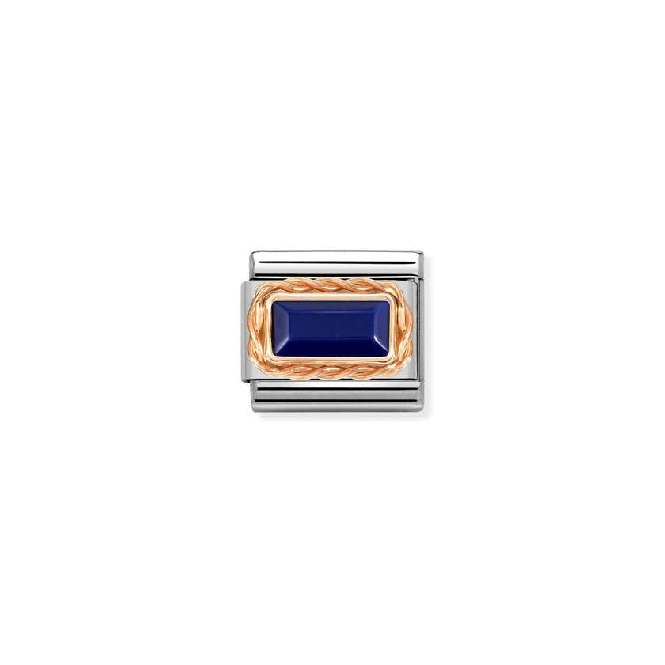 Classic Rose Gold Lapis Rich Baguette Sparkly & Stones Charms