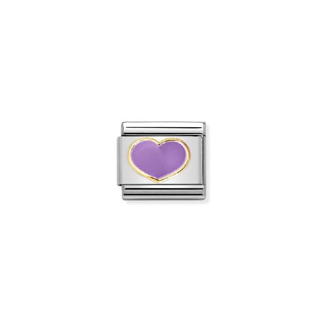 Classic Gold and Enamel Lilac Heart Love & Hearts Charms