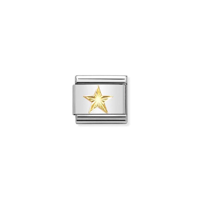Classic Gold Diamond-Etched Star Fashion & Fun Charms