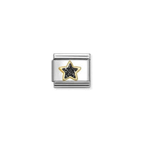 Classic Gold and Enamel Glitter Black Star Fairytale & Fantasy Charms