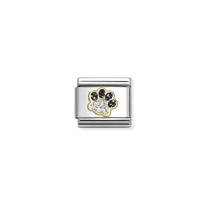 Classic Gold and Enamel Glitter Pawprint Fairytale & Fantasy Charms