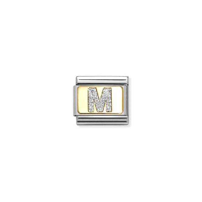 Nomination Classic Gold and Enamel Glitter Letter M Letters & Numbers Charm