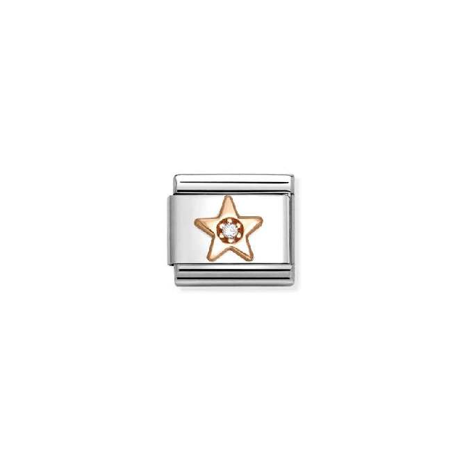 Classic Rose Gold CZ White Star Fairytale & Fantasy Charms