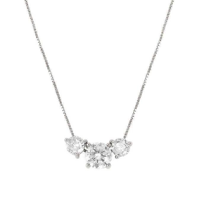 Colour Wave Necklace in Silver and CZ