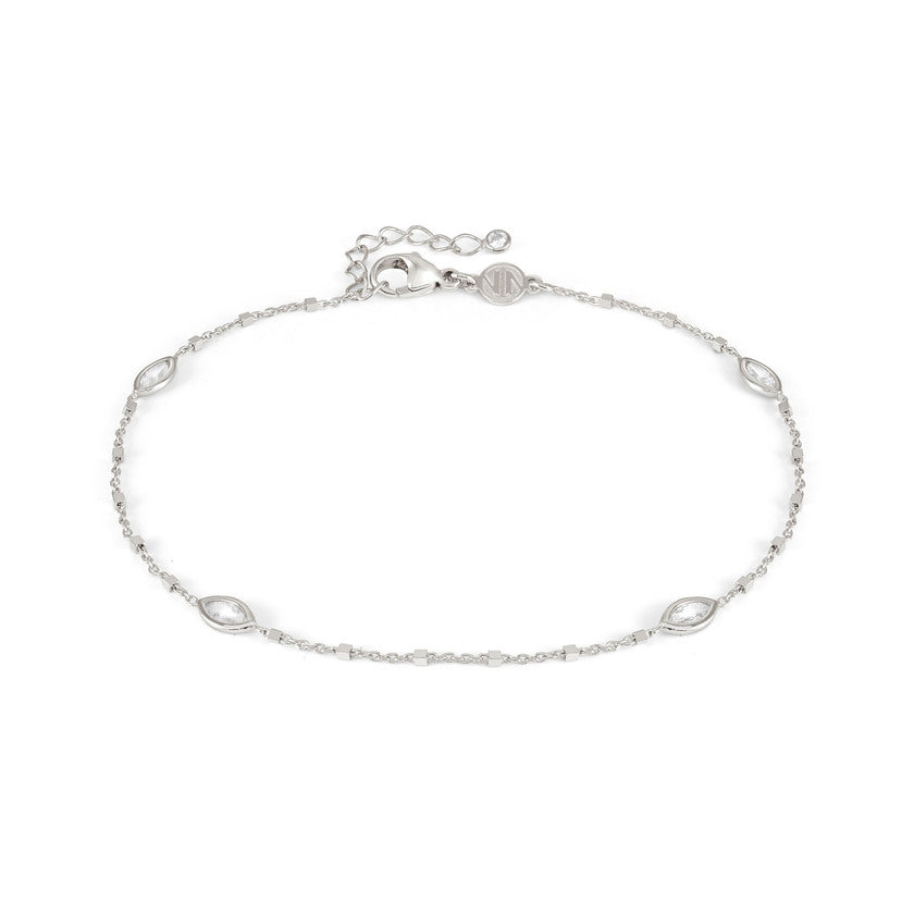 Anklets with Marquise-Cut Charms in Silver & CZ