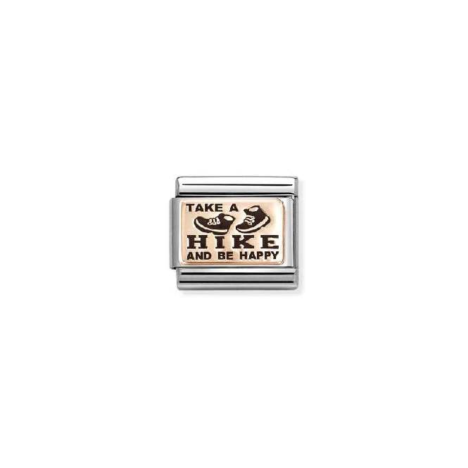 Classic Rose Gold Take A Hike and Be Happy Fashion & Fun Charms