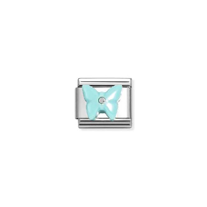 Classic Silver and CZ Turquoise Resin Butterfly Animals Charms