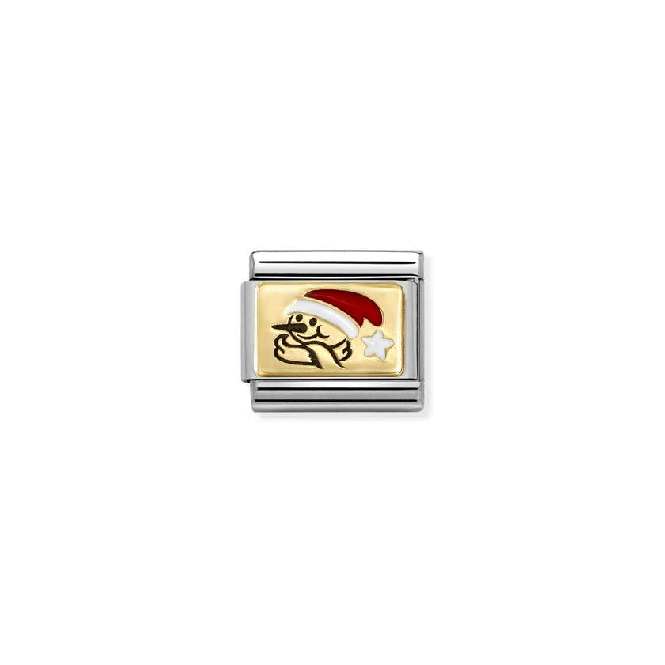 Classic Gold and Enamel Snowman Red Hat Christmas Charms