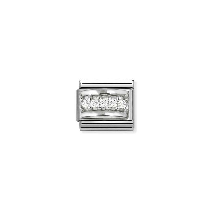 Classic Silver CZ White Track Sparkly & Stones Charms