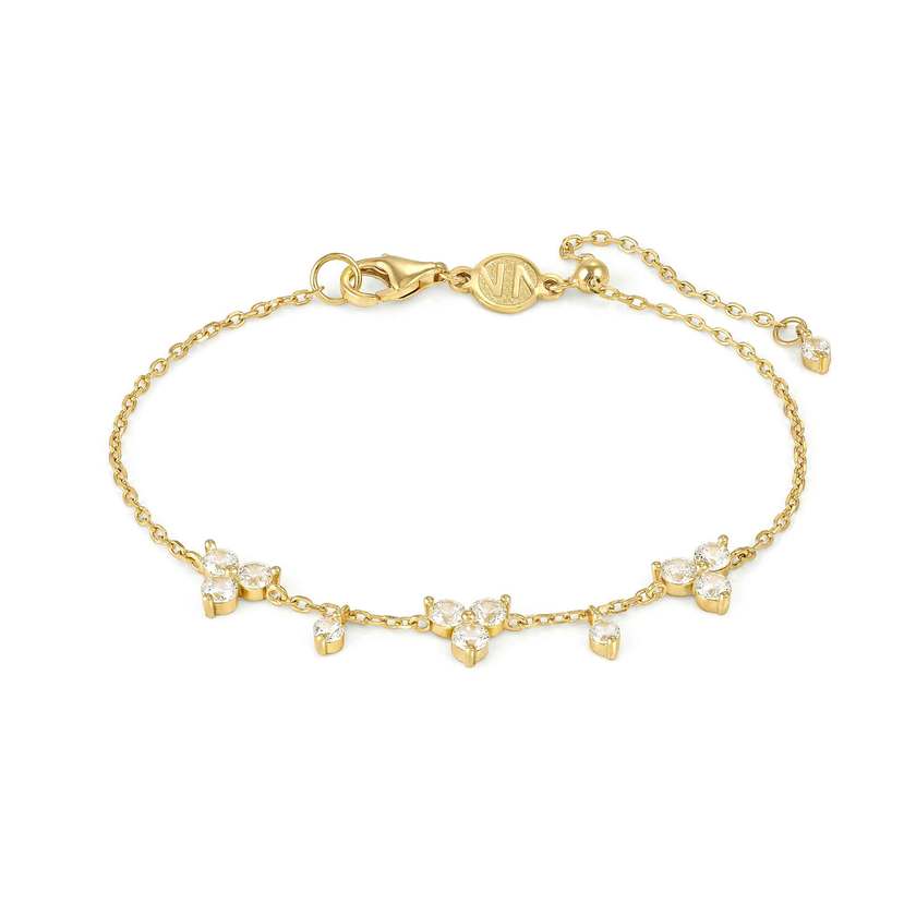 Life Bouquet 18kt Gold Bracelet in Silver with CZ