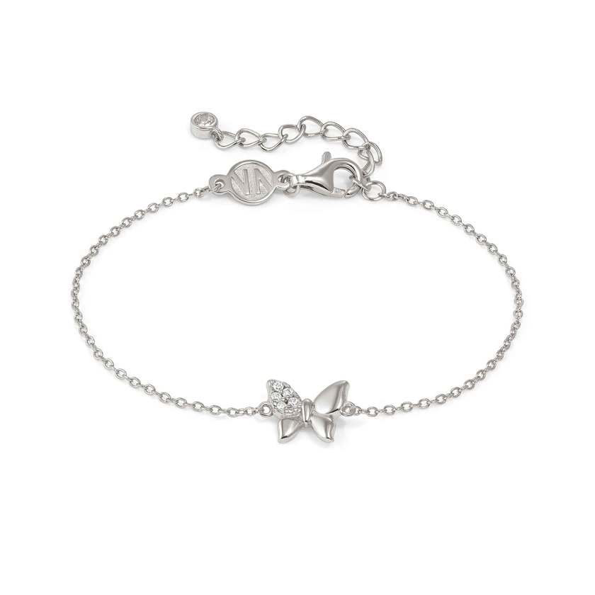 Petit Sparkle Butterfly Bracelet in Silver with CZ