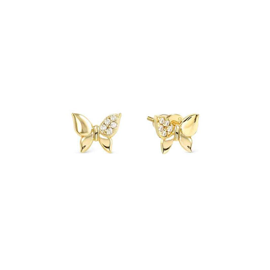 Nomination Petit Sparkle 18kt Gold Butterfly Earrings in Silver with CZ