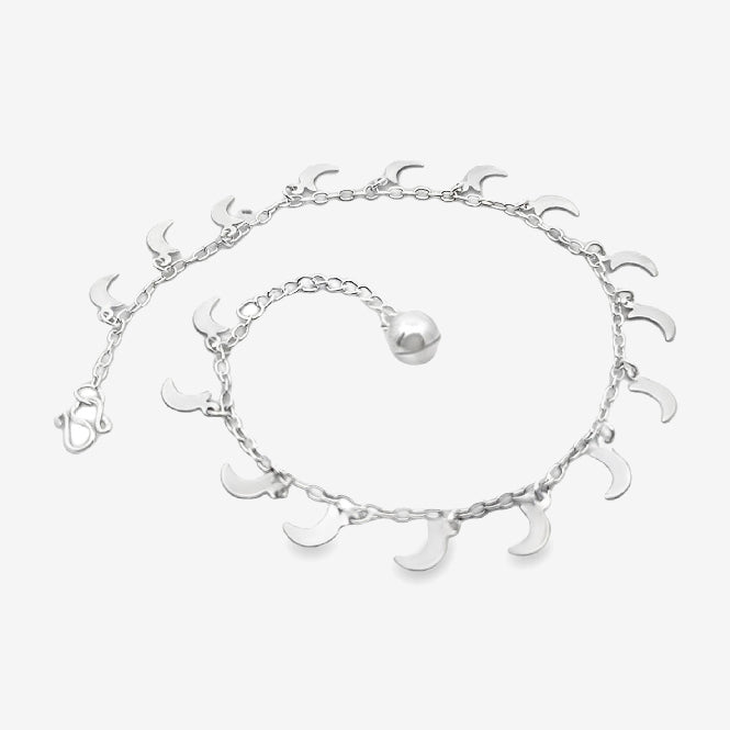Silver Moon Anklet