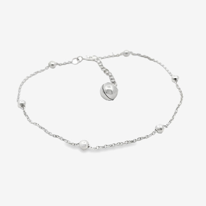 Silver Ball Anklet