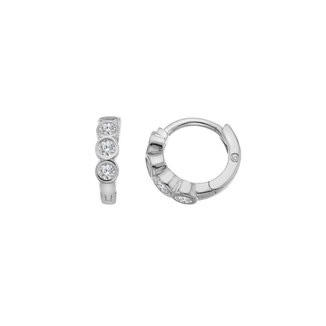 Silver Tender Huggie Earrings