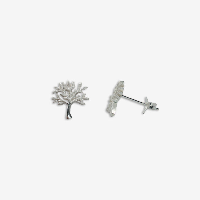 Silver Tree of Life Stud Earrings