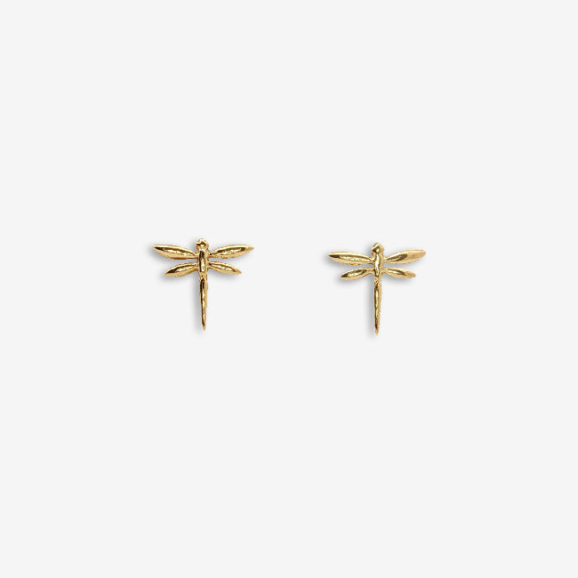Gold Dragonfly Stud Earrings