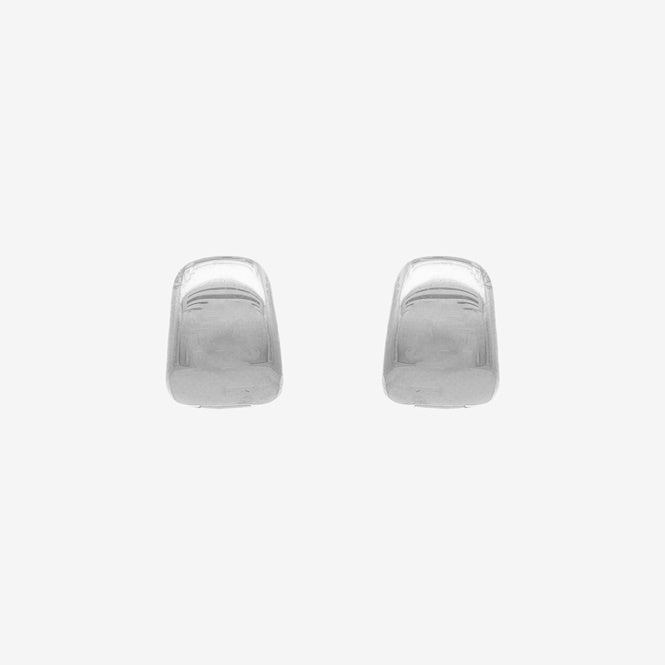 Silver Chunky Huggie Clip Earrings