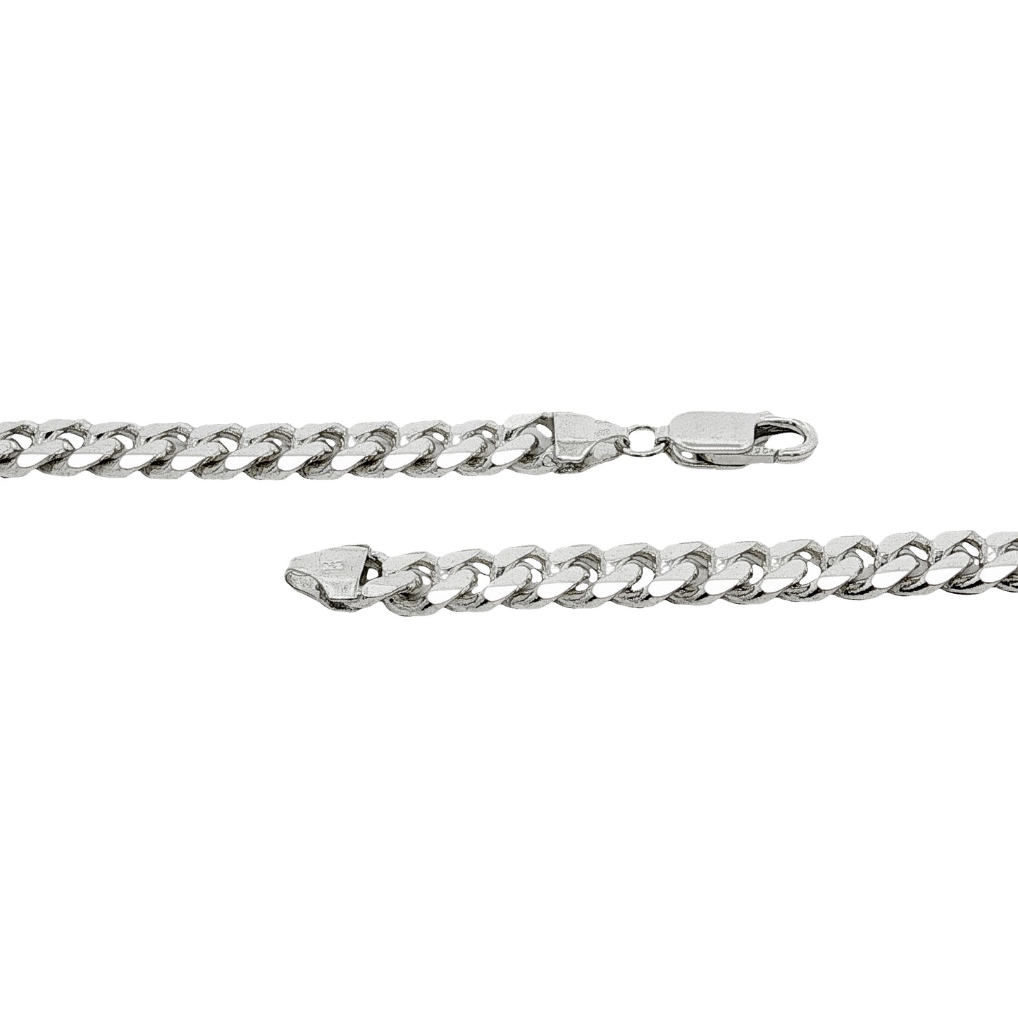 Men's Chunky Diamond-Cut 6.5 mm Flat Curb Chain Necklace, 55cm