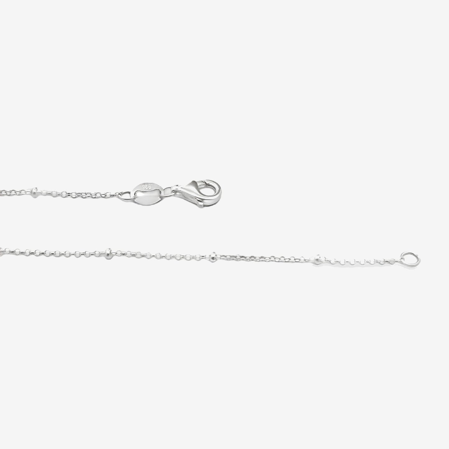 Silver Intermittent Beaded Chain Necklace, 45cm