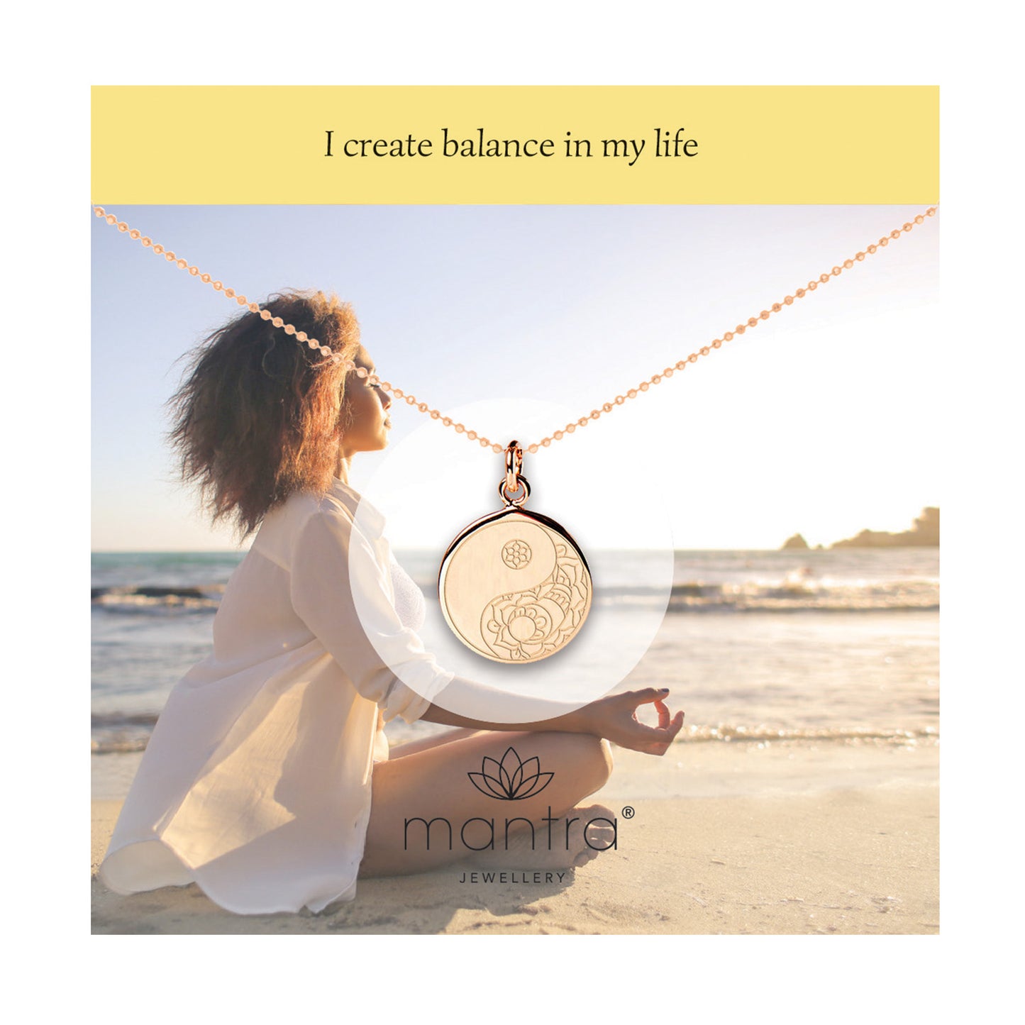 Balance Disc Necklace in Rose Gold