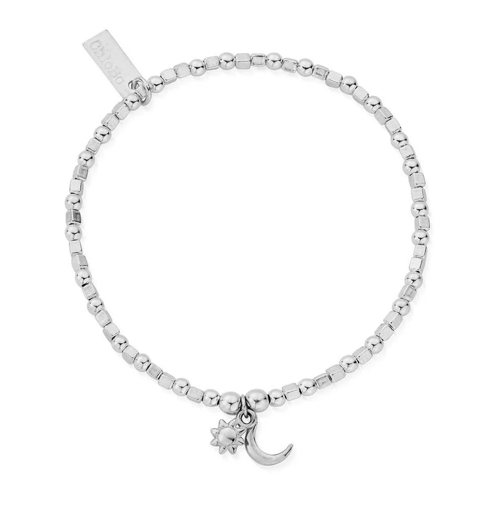 Mini Cube Dainty Moon & Sun Bracelet