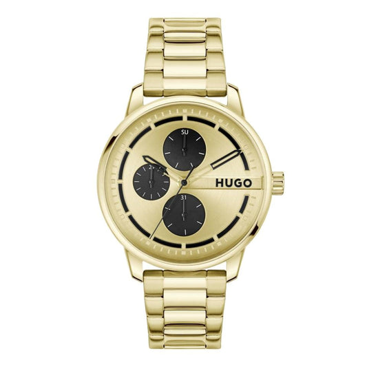 Hugo Boss #Stamp Gold and Black Multi-dial Steel Watch