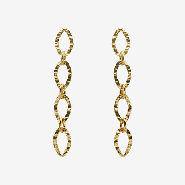 Gold Chain Drop Stud Earrings