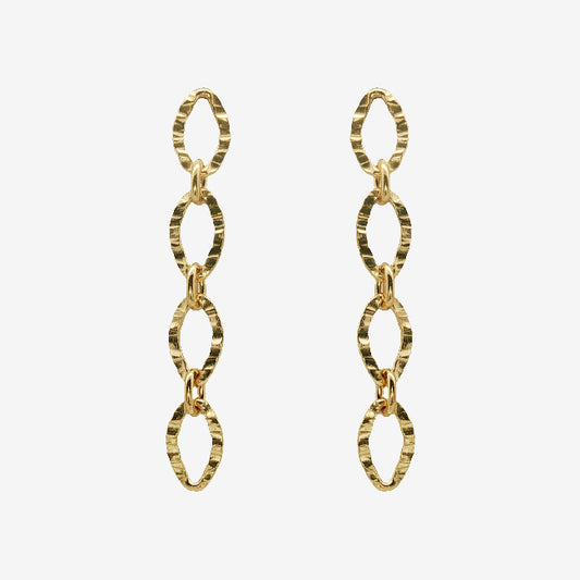 Gold Chain Drop Stud Earrings