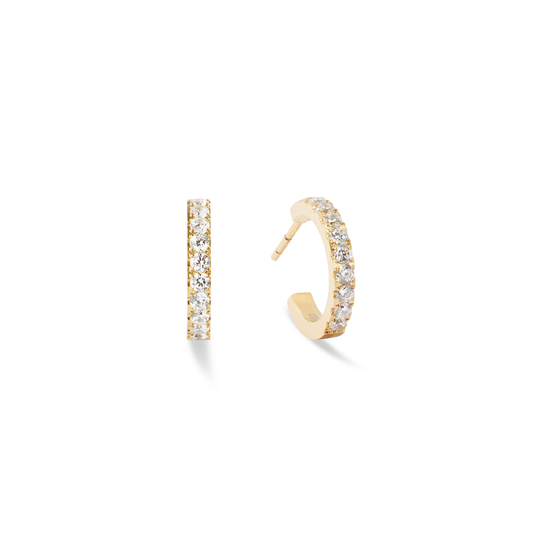 Eternal Love Mini Crystal Hoop Earrings in Gold