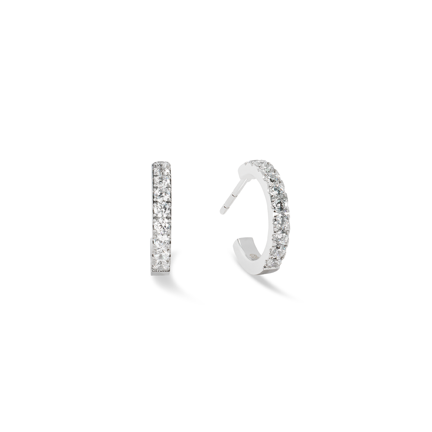 Eternal Love Mini Crystal Hoop Earrings in Silver