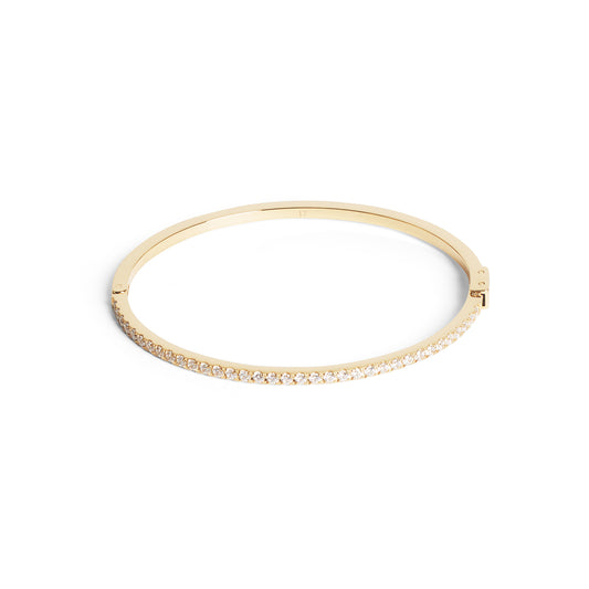 Eternal Love Clear Crystal Bangle in Gold