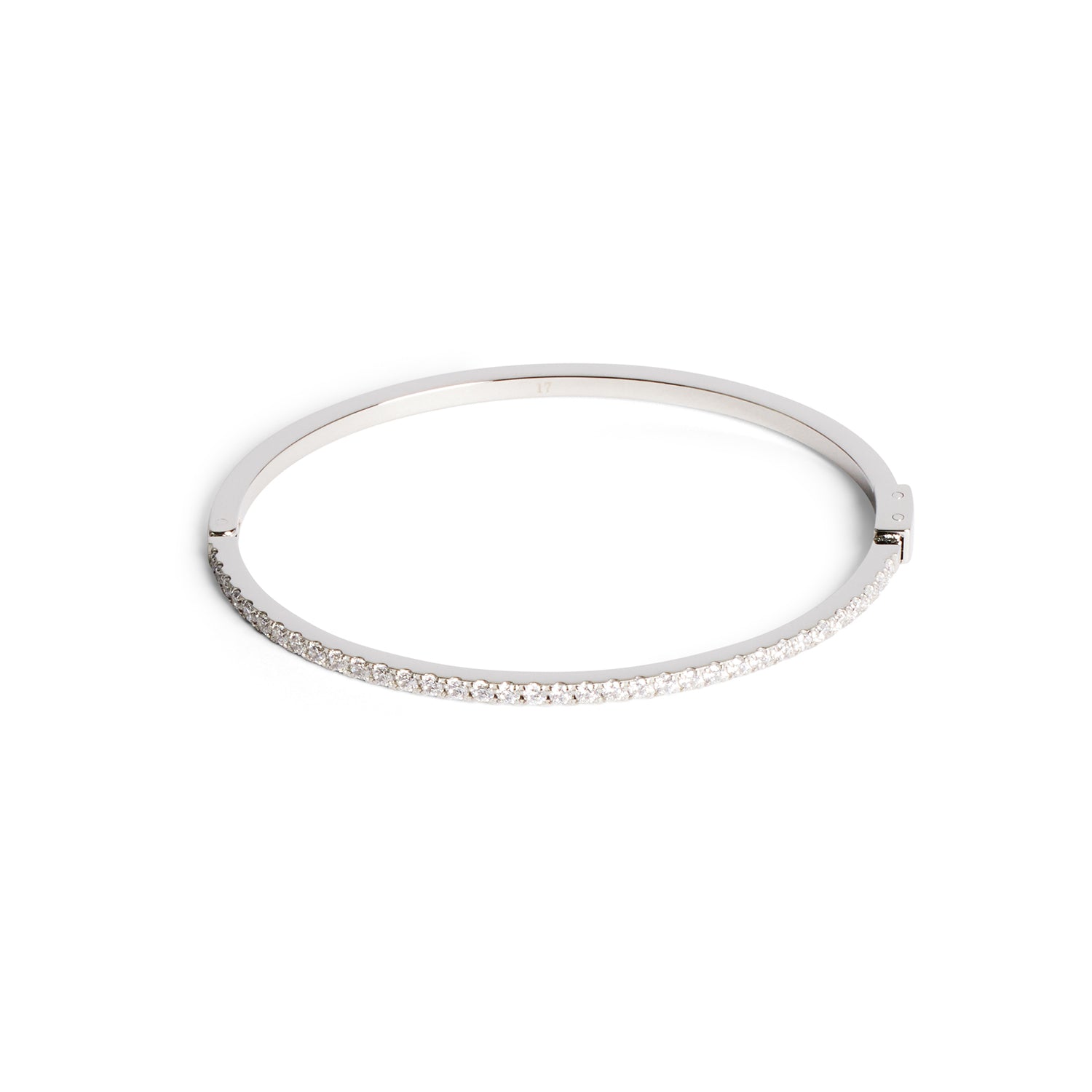 Coeur de Lion Eternal Love Rose Crystal Bangle in Silver