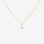 Letter L Gold & CZ Initial Pendant Necklace, 40-45cm