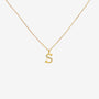Letter S Gold & CZ Initial Pendant Necklace, 40-45cm
