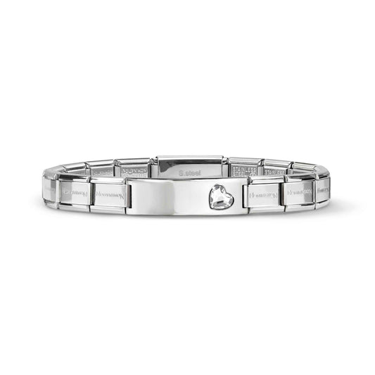 Trendsetter Silver & CZ Heart Engravable Bracelet